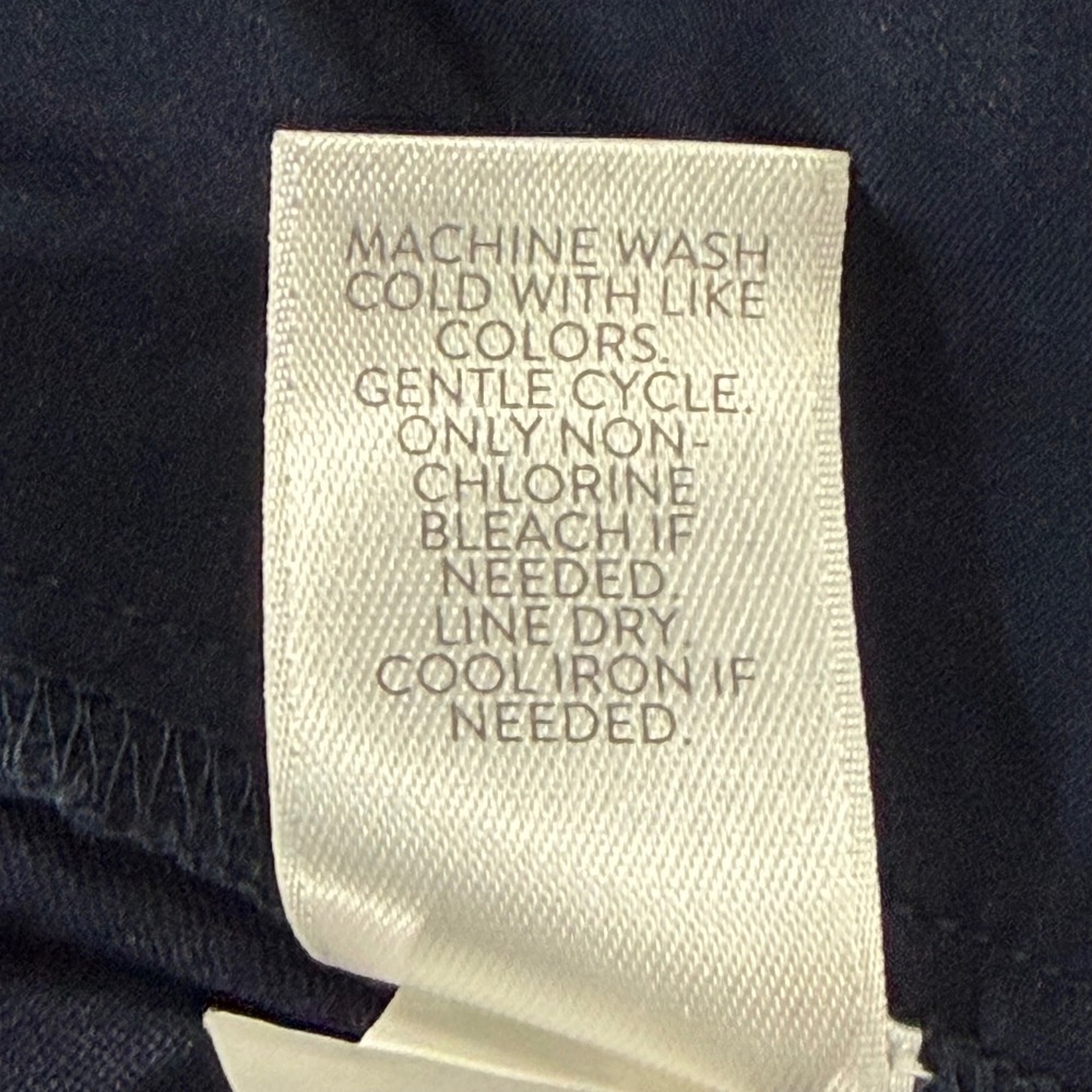 J. Jill Wearever Collection Refined Woven Trousers Navy Blue Straight Leg Size 8 - Picture 7 of 9